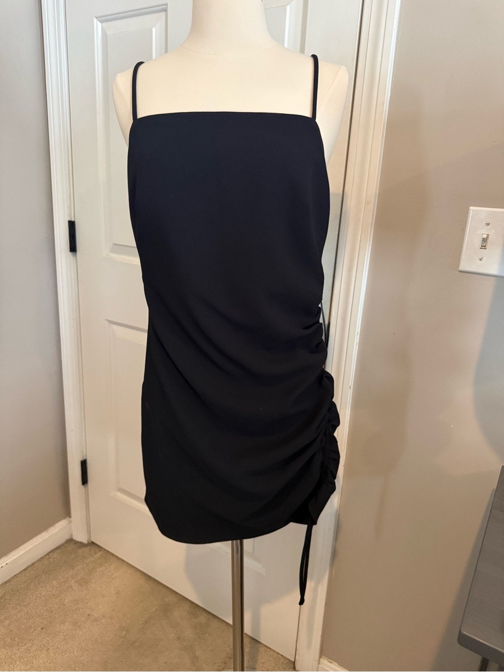 Homecoming Zara Black Ruched Mini Dress